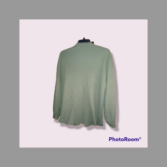 ChouYatou Women's Taupe Lagenlook Button Up Waffle thermal shirt jacket Size S - Picture 2 of 2